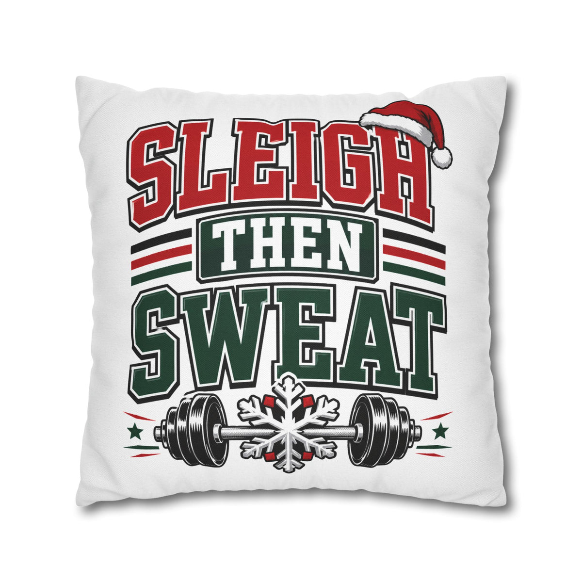Sleigh Then Sweat Holiday Gym Pillowcase Modern Day Christmas