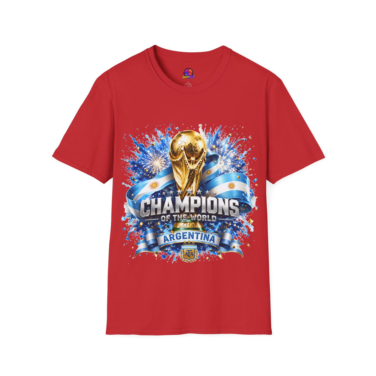 Argentina World Cup Champions T-Shirt — Gold Trophy Celebration Tee