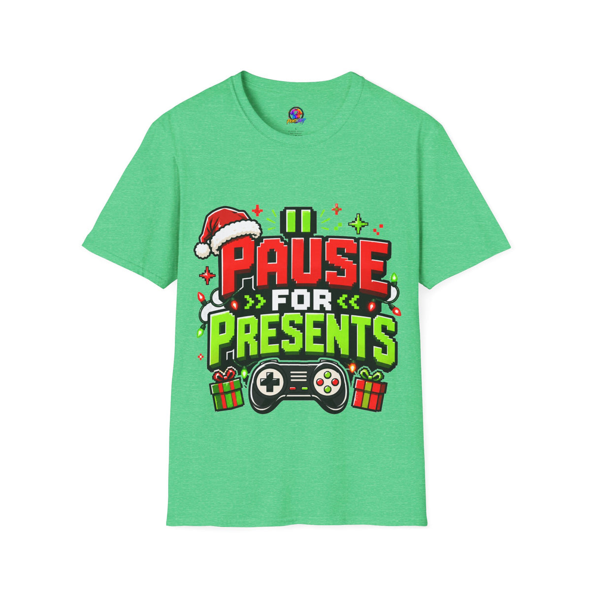 T-Shirt — "Pause for Presents" Christmas Gamer Tee