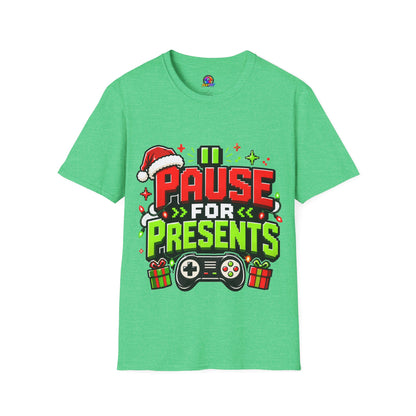 T-Shirt — "Pause for Presents" Christmas Gamer Tee