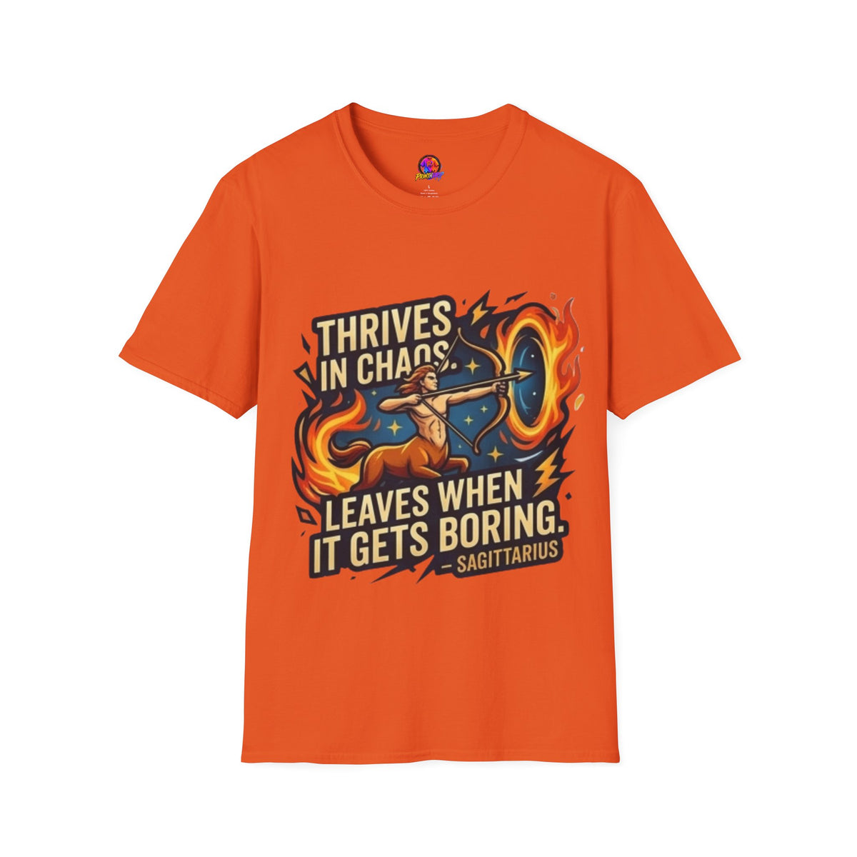 Sagittarius Archer T‑Shirt — "Thrives in Chaos" Zodiac Fire Sign Tee