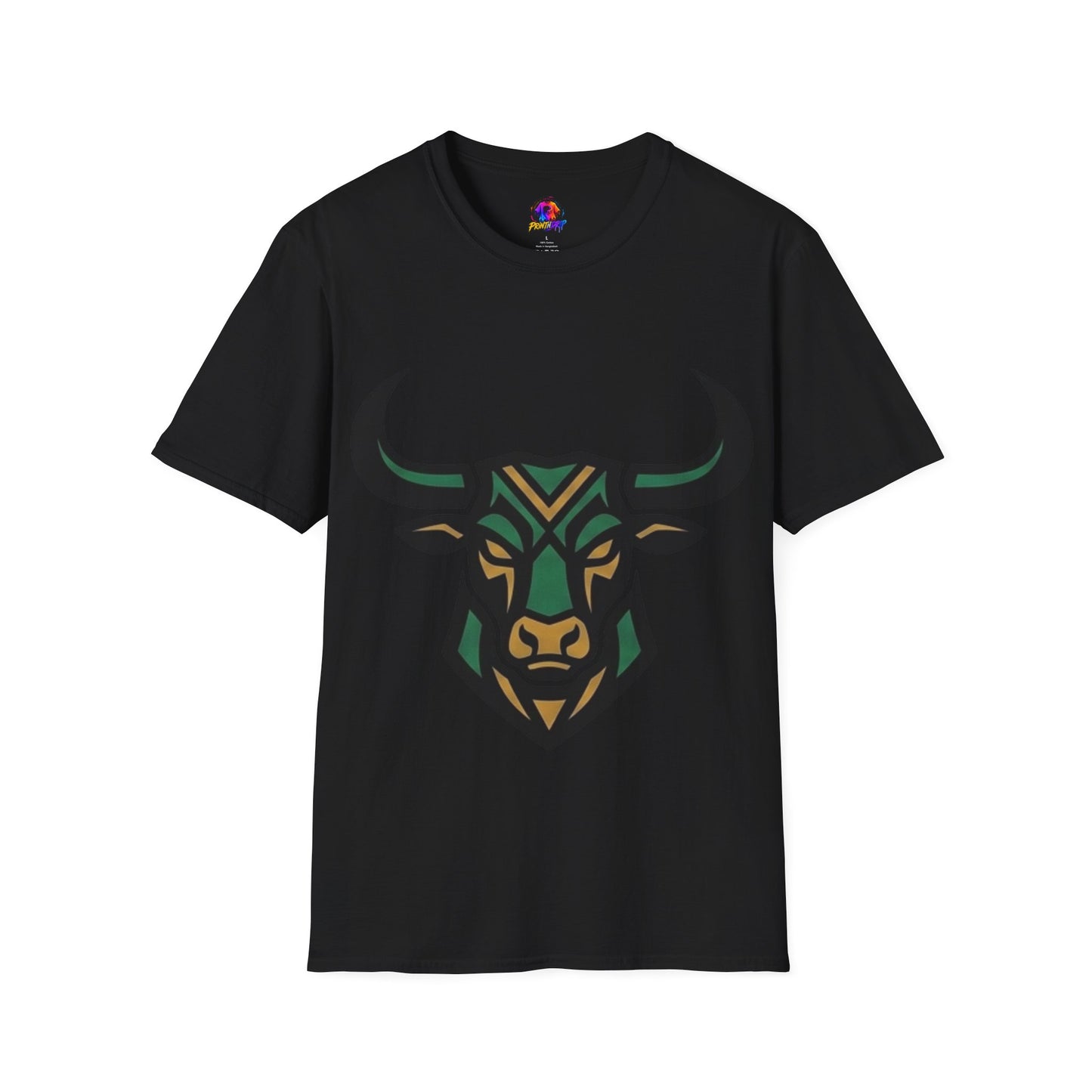 Bull Head Graphic T-Shirt — Tribal Geometric Rodeo Tee