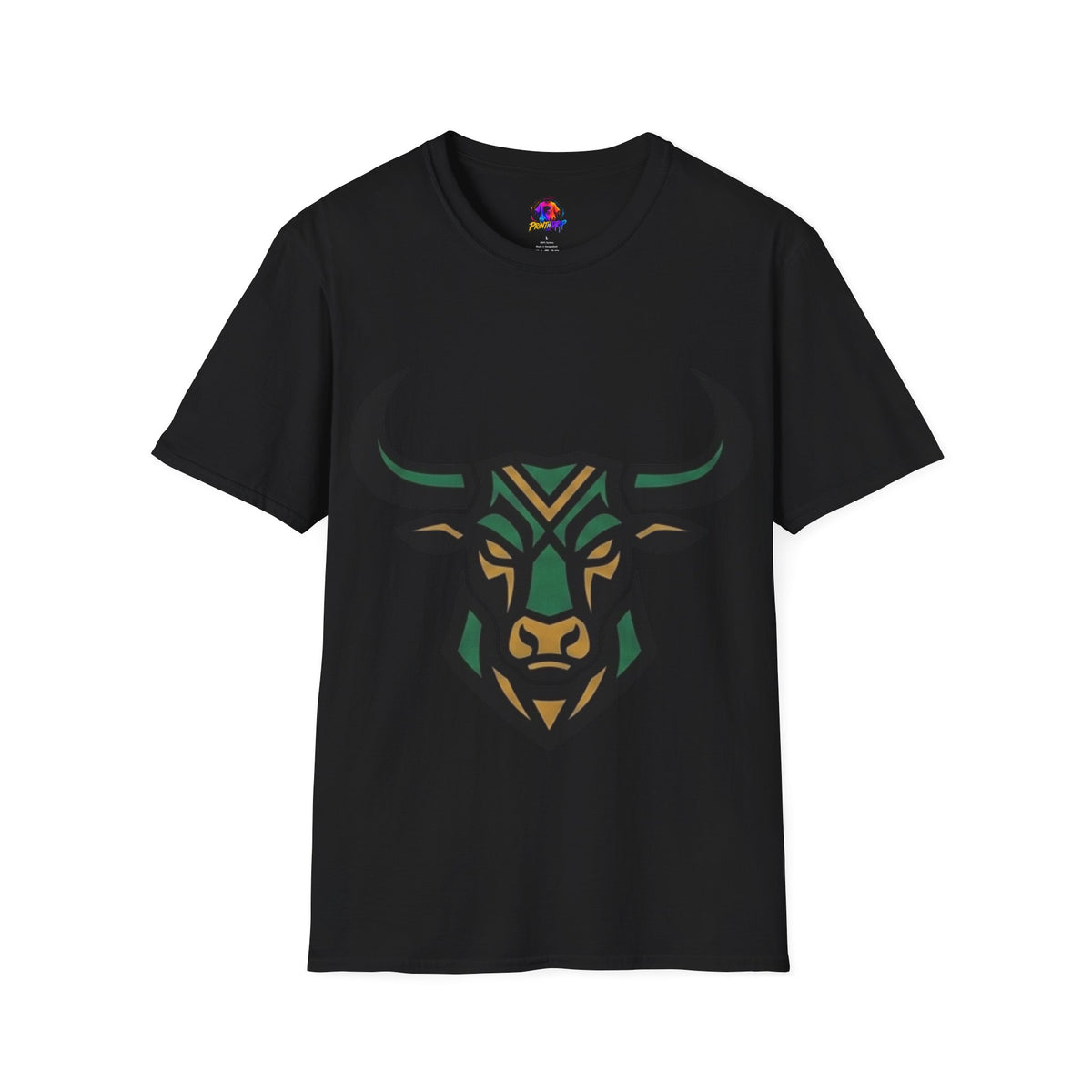 Bull Head Graphic T-Shirt — Tribal Geometric Rodeo Tee