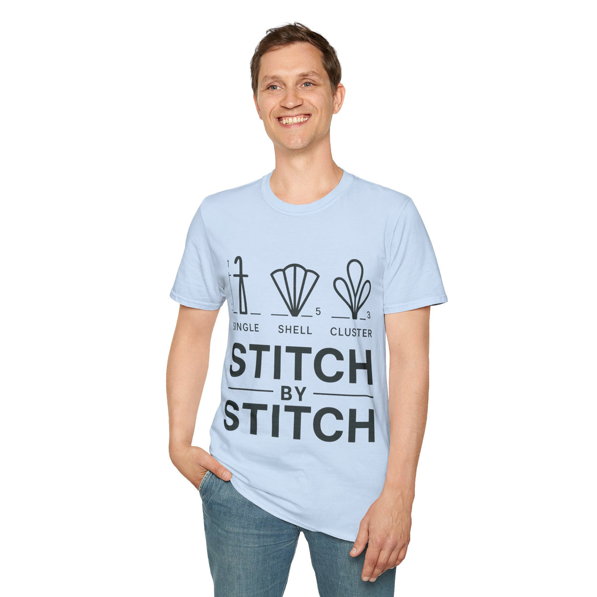 "Stitch By Stitch" Minimalist Crafting Tee | Sewing Knitting Embroidery T-Shirt - Trending Now - September 2026