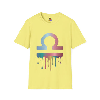 Omega Symbol T-Shirt — Pastel Gradient Drip Design