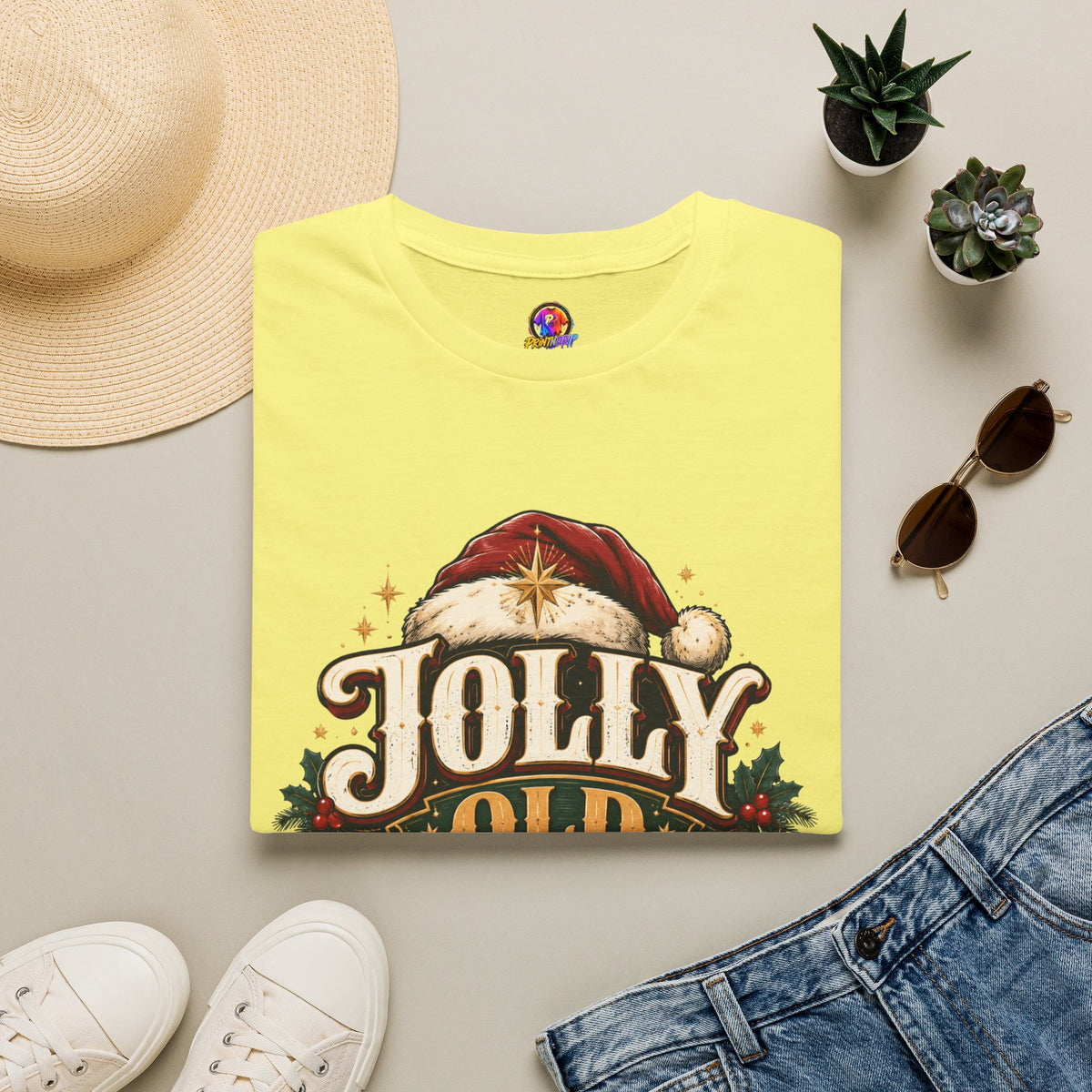 Jolly Old Soul T-Shirt — Vintage Santa Holiday Graphic Tee