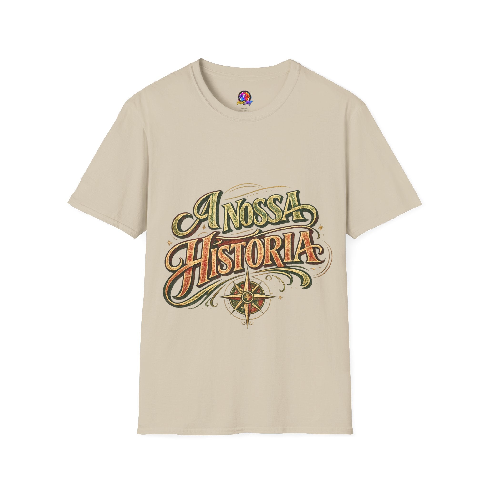 Portugal T-Shirt — "A Nossa História" Vintage Compass Graphic Tee