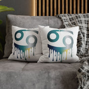 Cancer Zodiac Drip Pillowcase — Astrological Symbol Decorative Throw Pillow