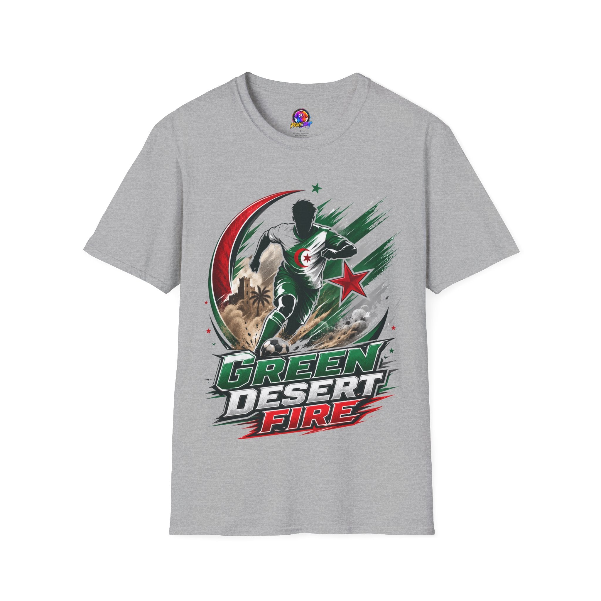 Algeria Football Fan Tee — "Green Desert Fire" Soccer Shirt