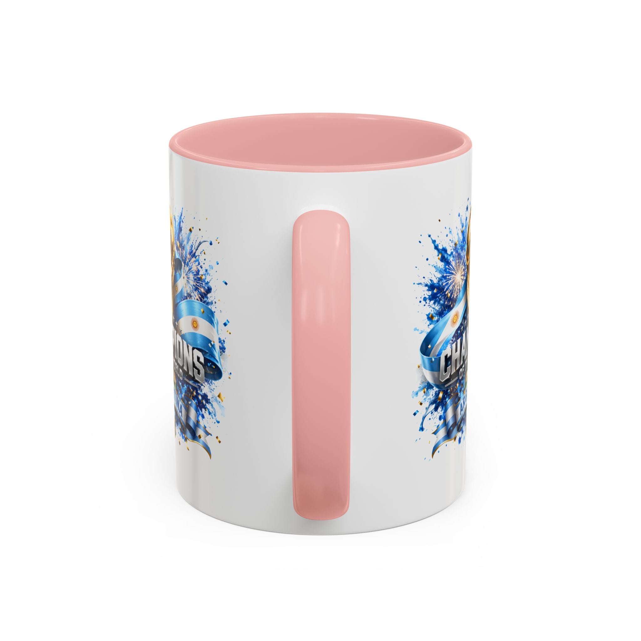 Argentina World Champions Coffee Mug — 'Champions of the World' Soccer Trophy Design