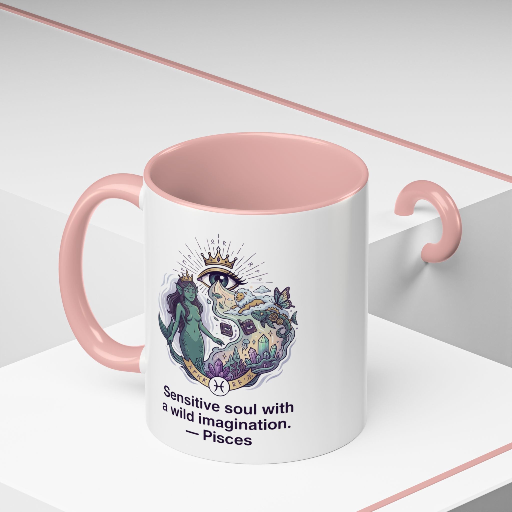Pisces Coffee Mug — "Sensitive soul with a wild imagination" Astrological Zodiac Accent Mug