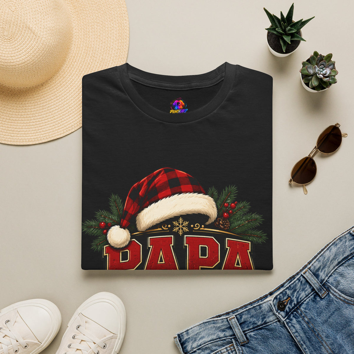 Papa Claus T-Shirt — Festive Holiday Dad Christmas Tee