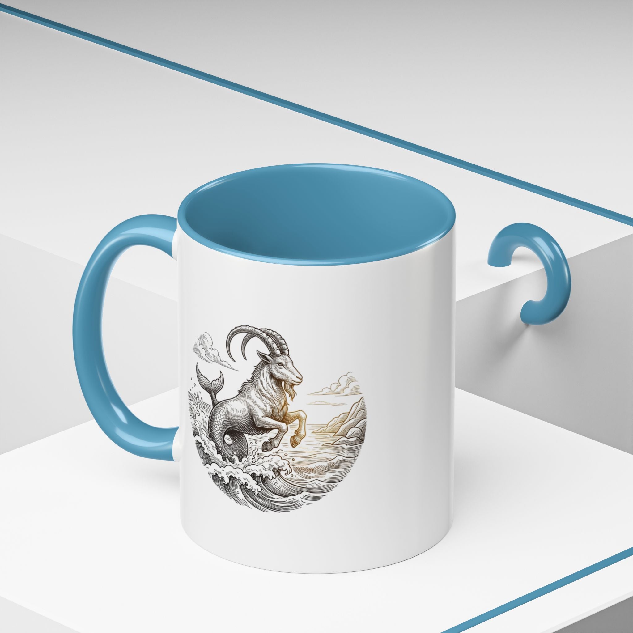 Capricorn Goat Mermaid Coffee Mug — Zodiac Capricorn Accent Mug
