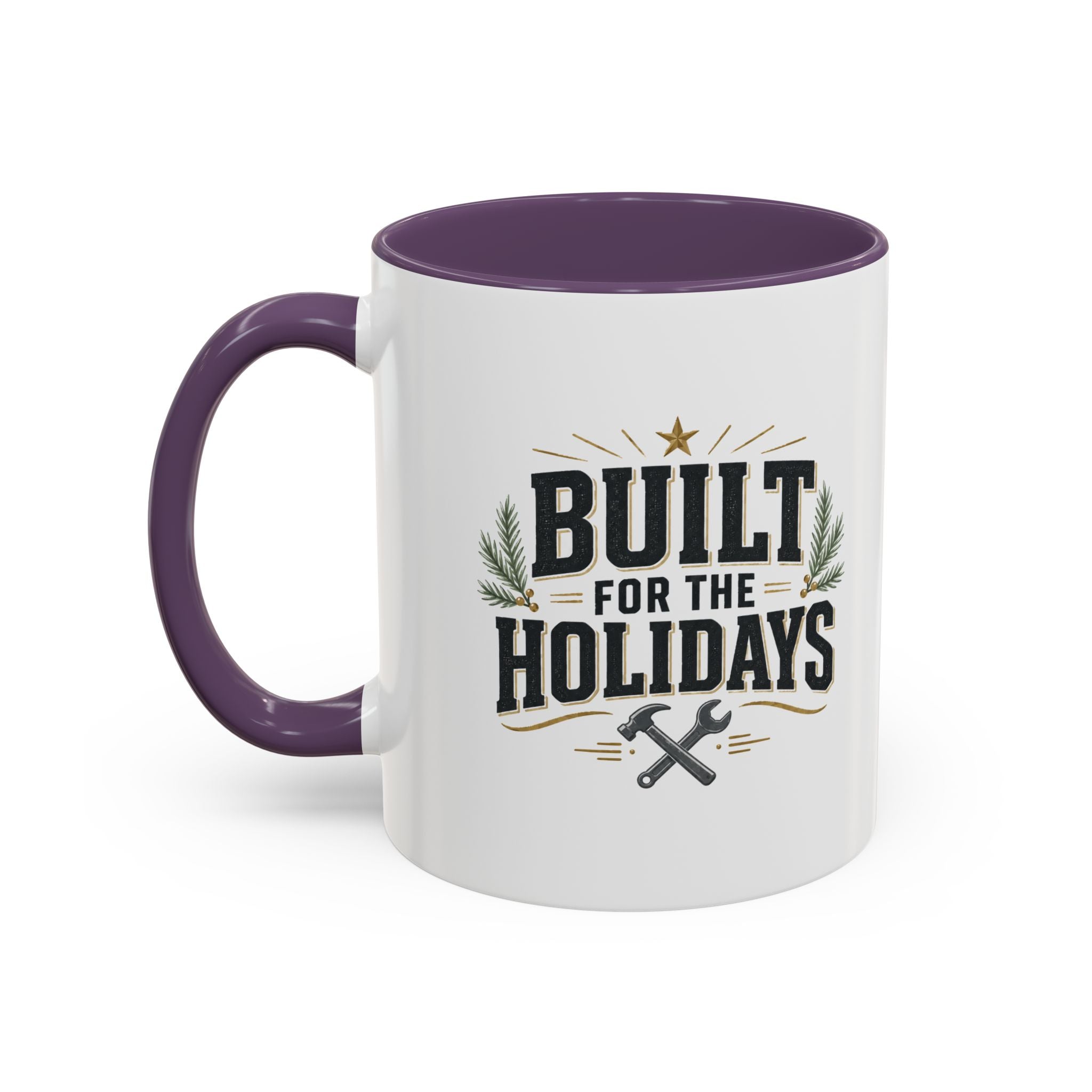 Christmas Built for the Holidays Accent Coffee Mug – Holiday Workshop Coffee Cup