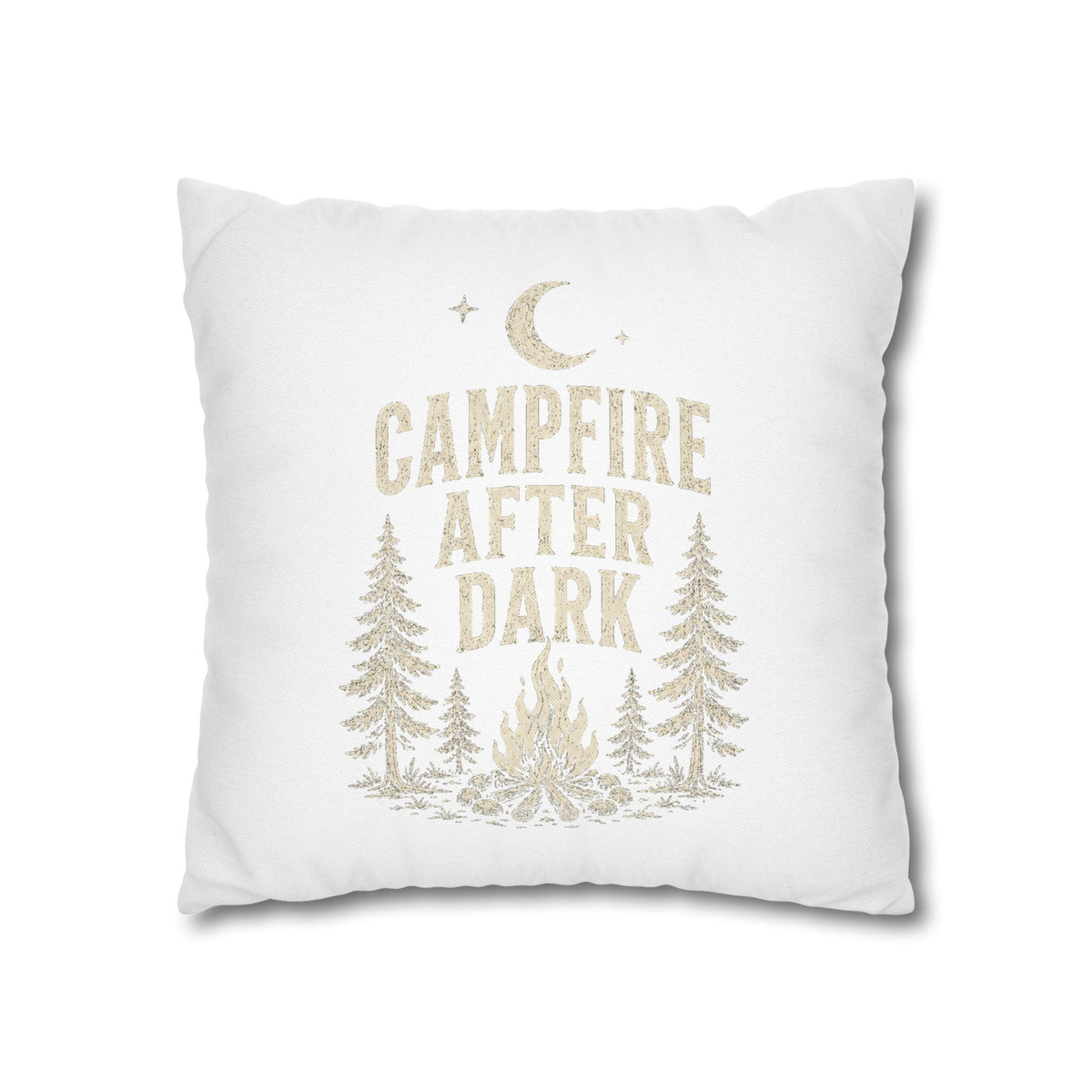 Campfire After Dark Decorative Pillowcase Milo Bailey Dog Dad Mom — Cozy Rustic Camping Throw Pillow