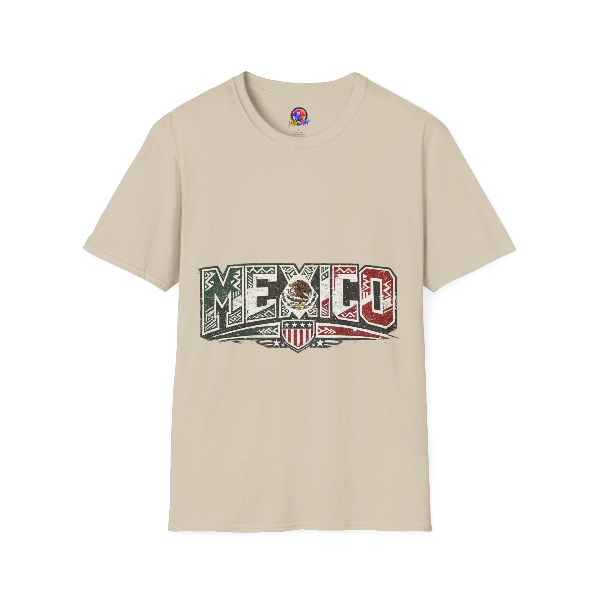 Mexico Pride Graphic T-Shirt — Retro Mexican Flag Design