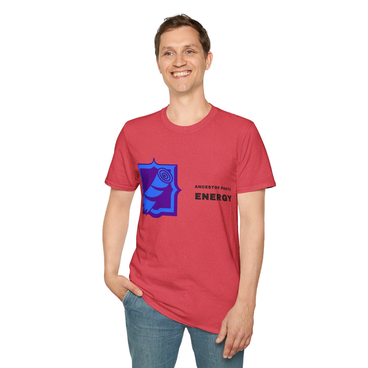 Rose Shield T-Shirt — Abstract Blue Rose Graphic Tee (Accent Text: 'ENERGY') - Trending Now - September 2026