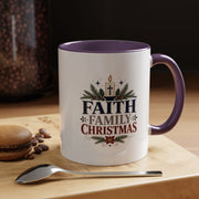 Christmas Faith • Family • Christmas Accent Coffee Mug — Holiday Religious Ceramic Mug