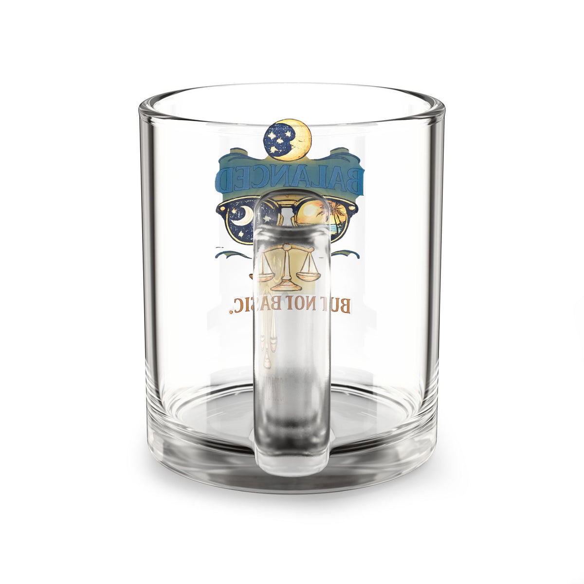 Libra Zodiac Glass Mug — “Balanced But Not Basic” 10oz