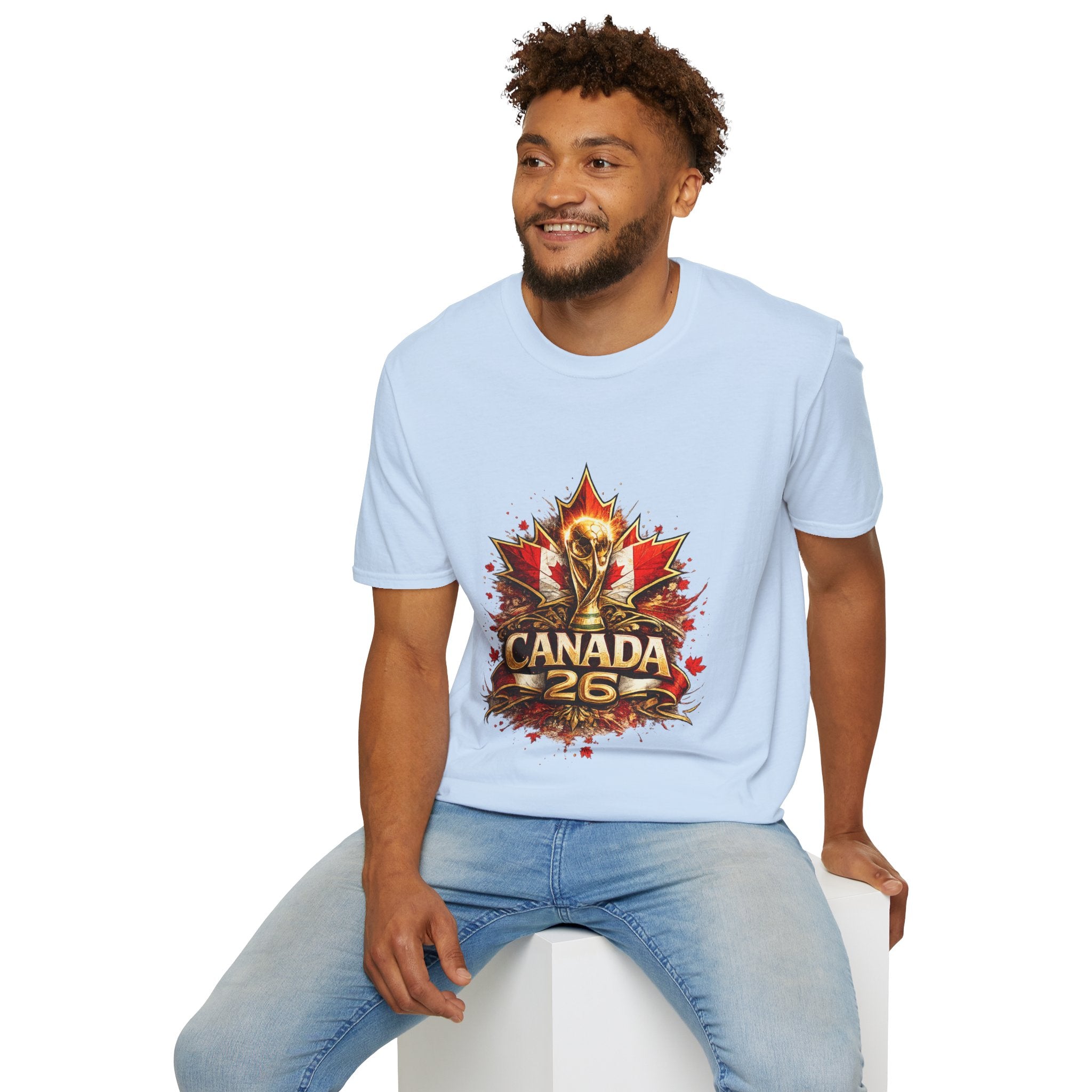 Canada World Cup T‑Shirt — Maple Leaf Soccer Trophy 26