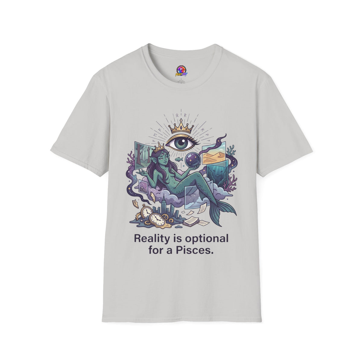 Pisces Mystic Tee — "Reality is optional for a Pisces" Astrological Graphic T-Shirt