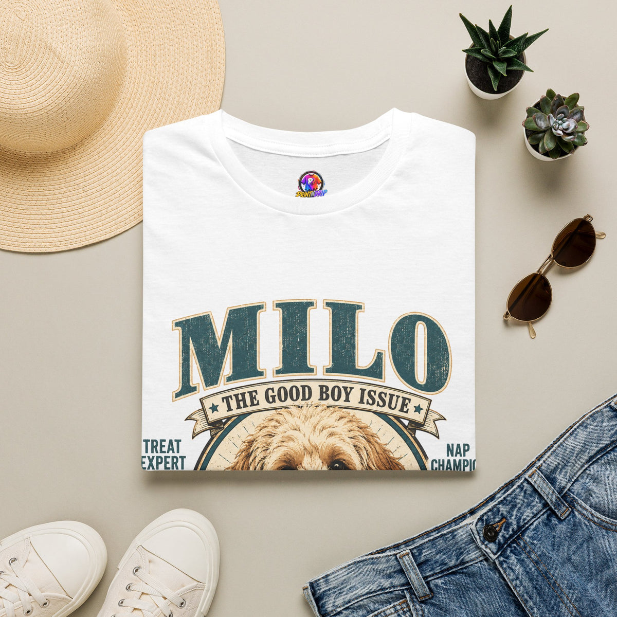 Milo 'The Good Boy Issue' T-Shirt — Cute Dog Portrait Tee