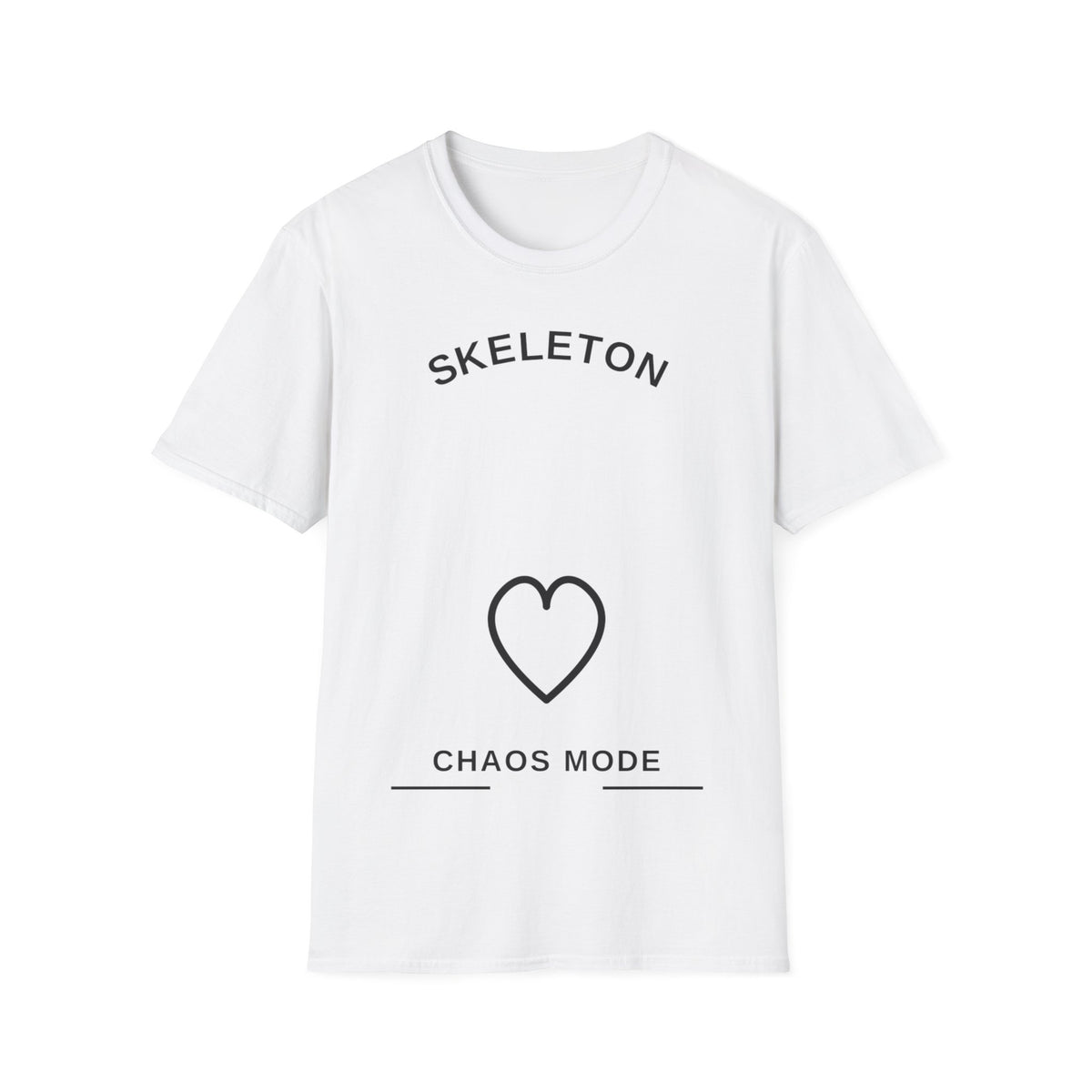 Skeleton Heart Chaos Mode Graphic Tee, Minimalist Outline Heart T-Shirt - Trending Now - September 2026