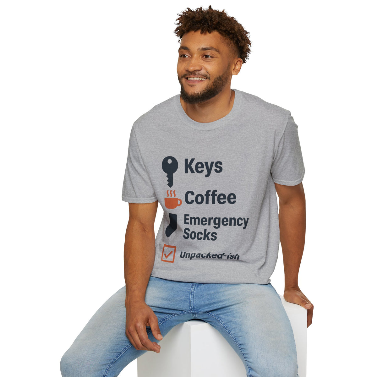 Keys, Coffee, Phone, Wallet Checklist T-Shirt — Minimal Daily Essentials Graphic Tee - Trending Now - August 2026