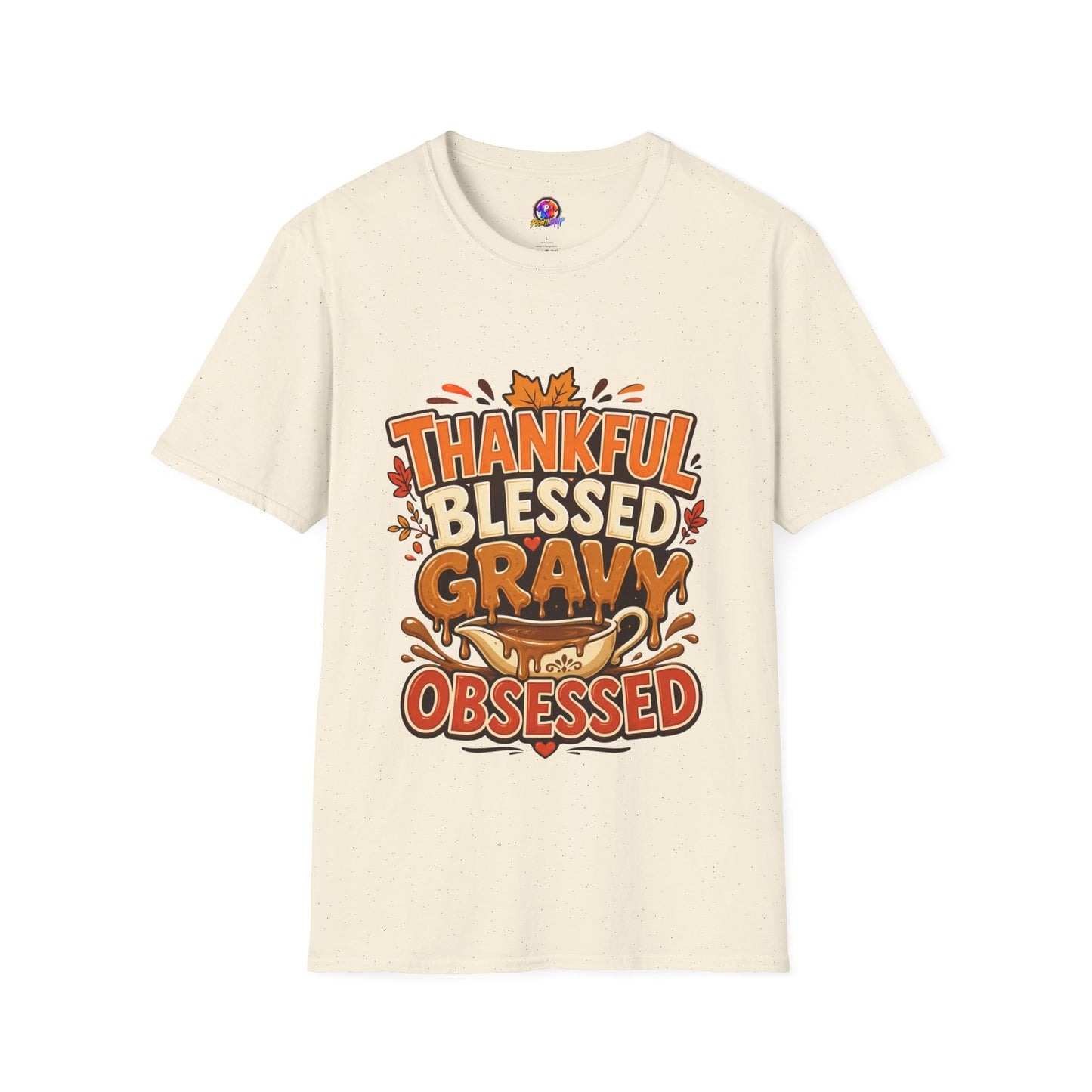 Thankful Blessed Gravy Obsessed T-Shirt — Thanksgiving Fall Turkey Dinner Tee