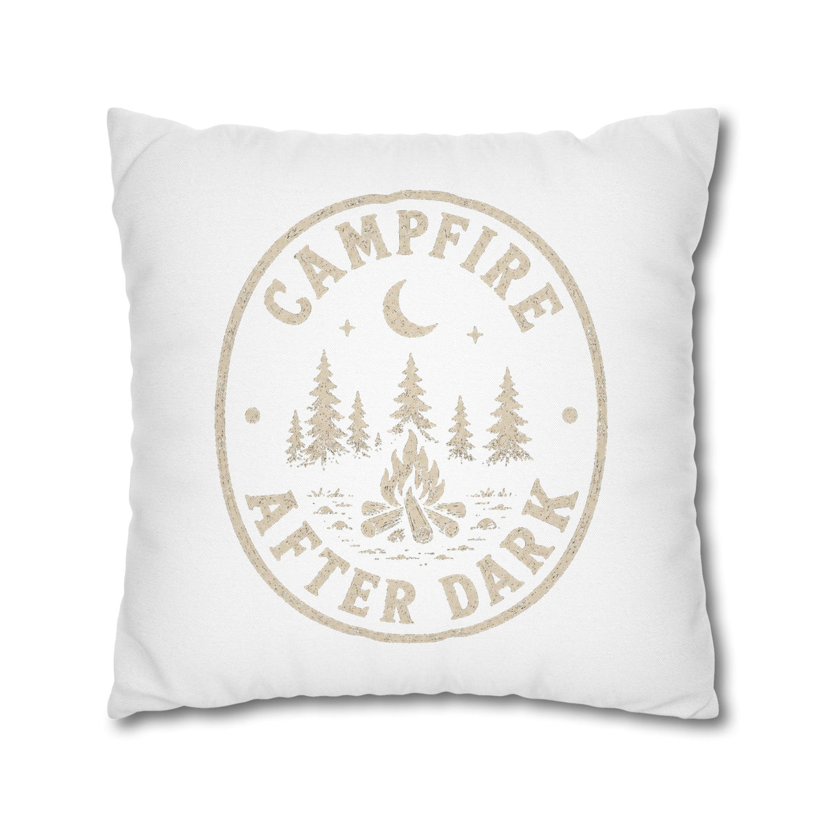 Square Pillowcase Milo Bailey Dog Dad Mom - "Campfire After Dark" Rustic Outdoor Accent Pillowcase