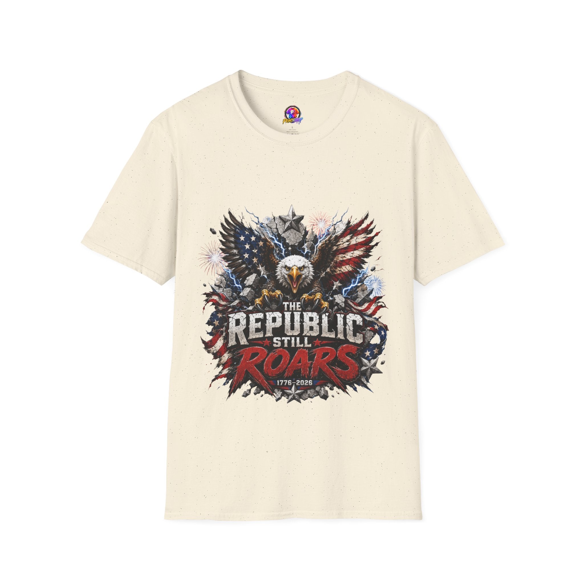 Patriotic Eagle T-Shirt — "The Republic Still Roars" | American Flag Graphic