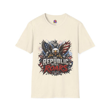 Patriotic Eagle T-Shirt — "The Republic Still Roars" | American Flag Graphic