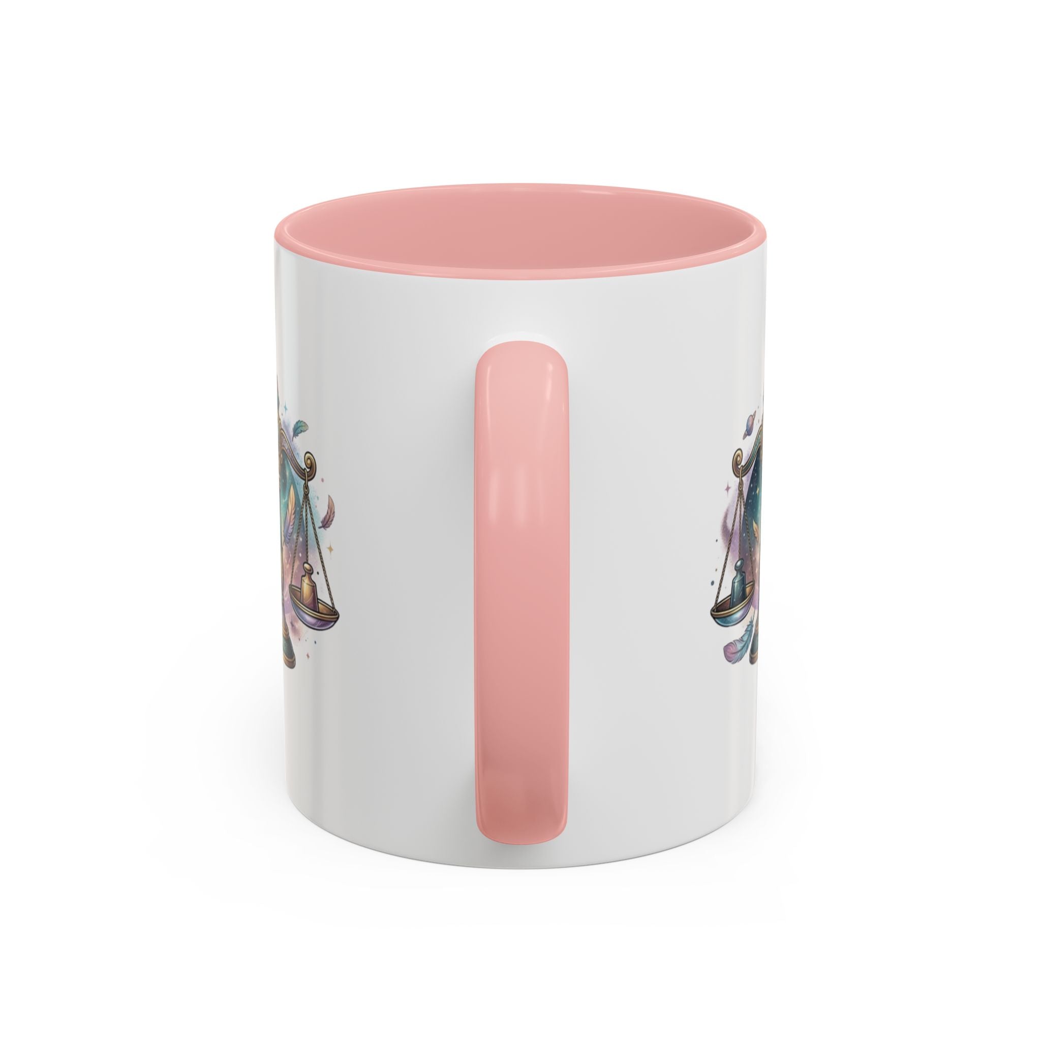 Libra Zodiac Scales Accent Coffee Mug — Astrology Constellation Gift