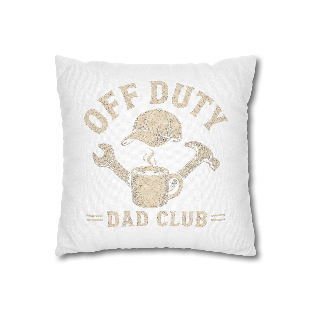 Off Duty Dad Club Pillowcase — ‘Off Duty’ Coffee & Tools Decorative Throw Pillowcase Milo Bailey Dog Dad Mom