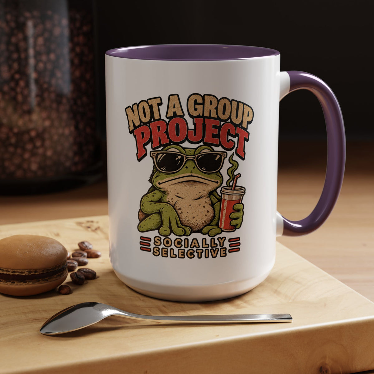 Funny And Witty "Not A Group Project" Accent Coffee Mug (11, 15oz)