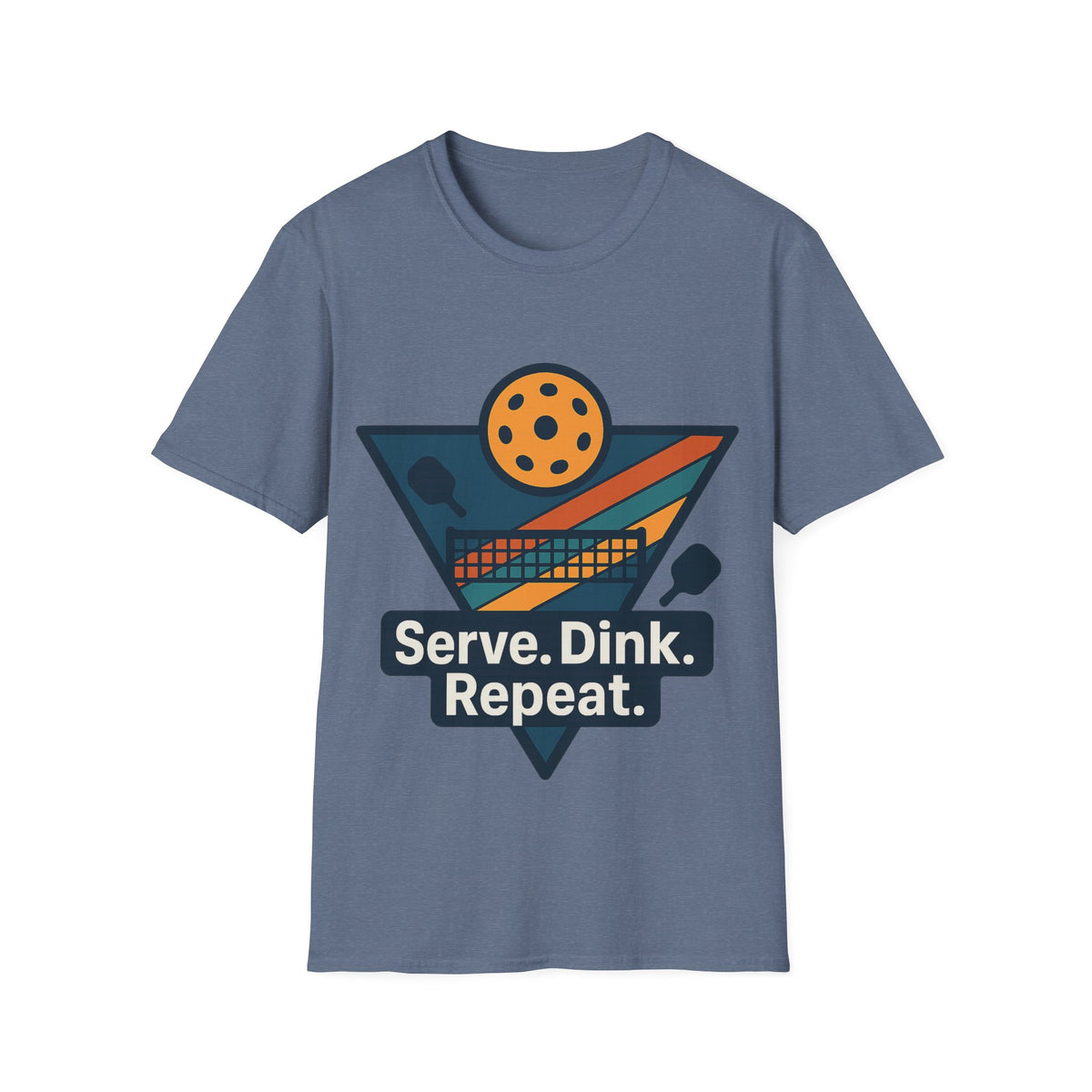 Pickleball T-Shirt — Retro Paddle & Ball Design with “Serve. Dink. Repeat.” Slogan - Trending Now - August 2026