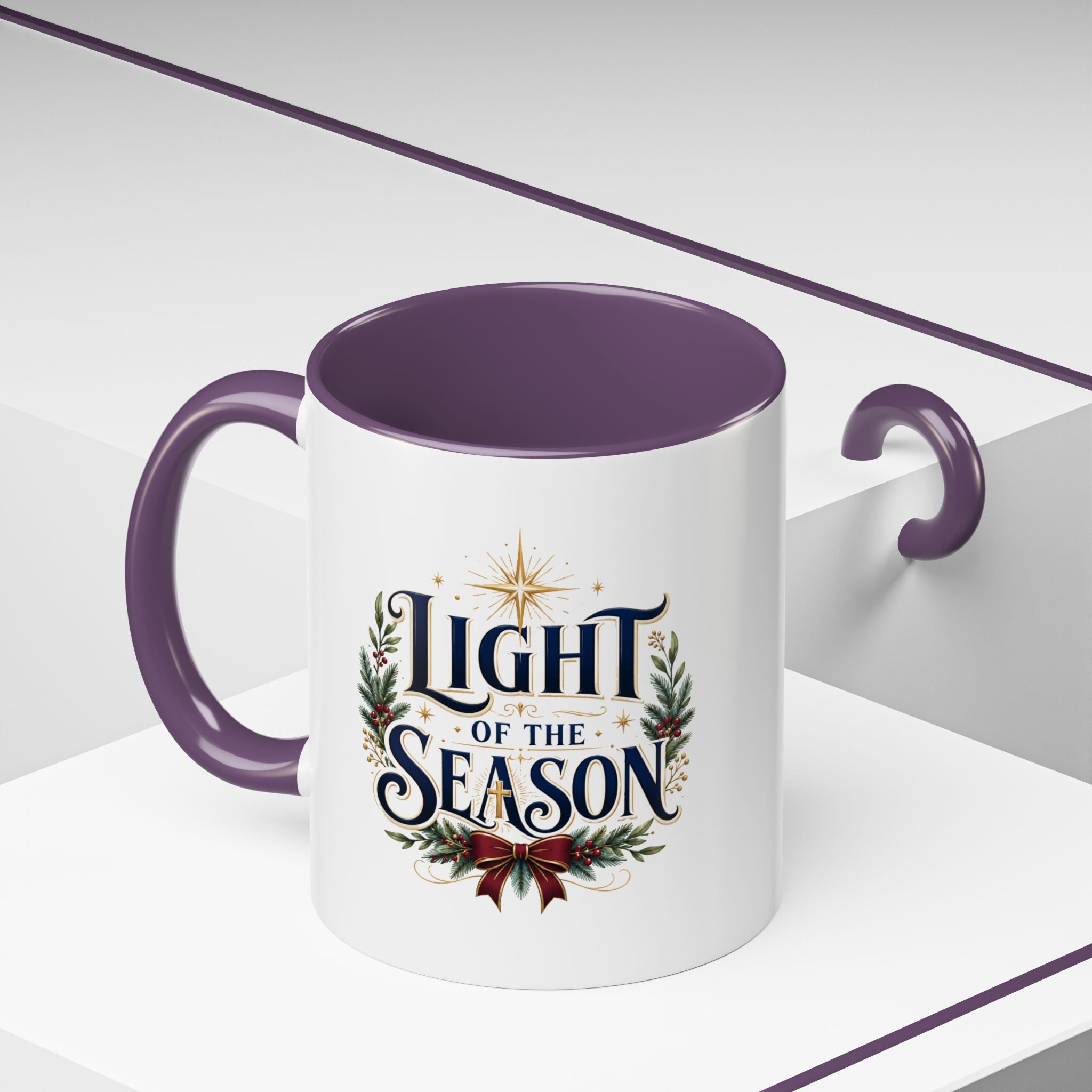 Christmas Light of the Season Accent Coffee Mug — Holiday Christmas Tea Cup