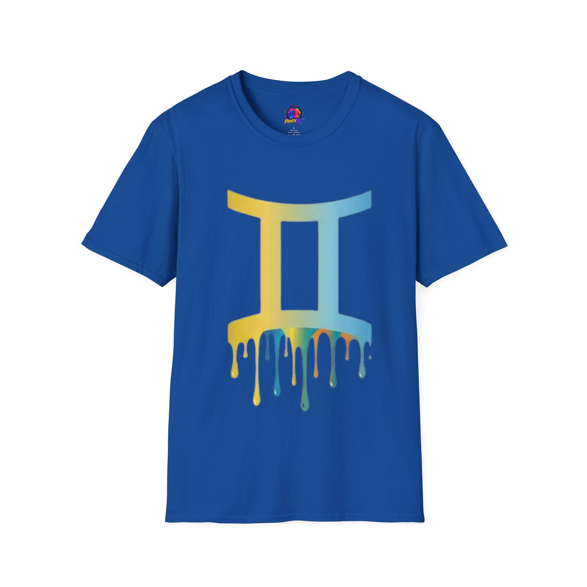 Gemini Drip Zodiac T-Shirt — Rainbow Gemini Symbol Tee