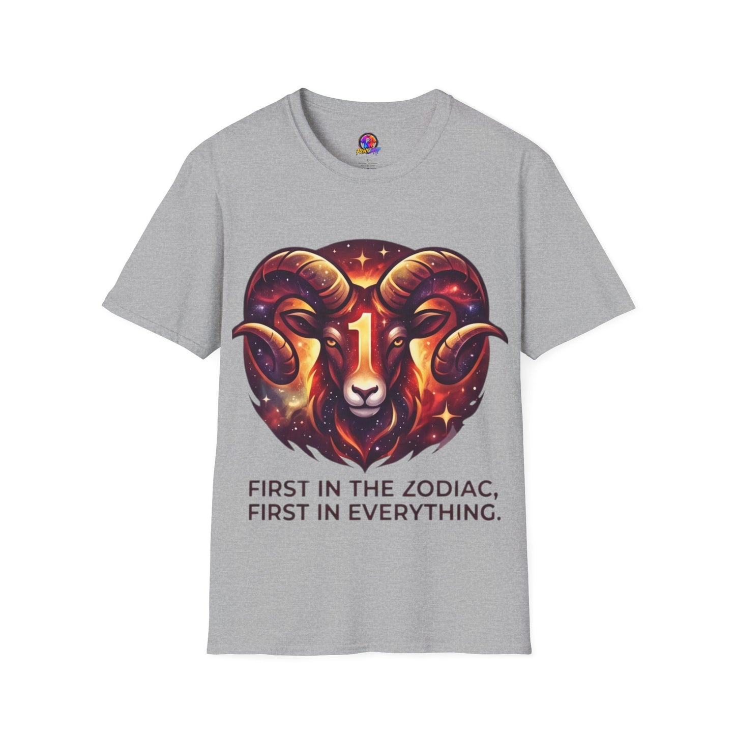 Aries Zodiac Ram Graphic T-Shirt — 'First in the Zodiac' Astrology Tee