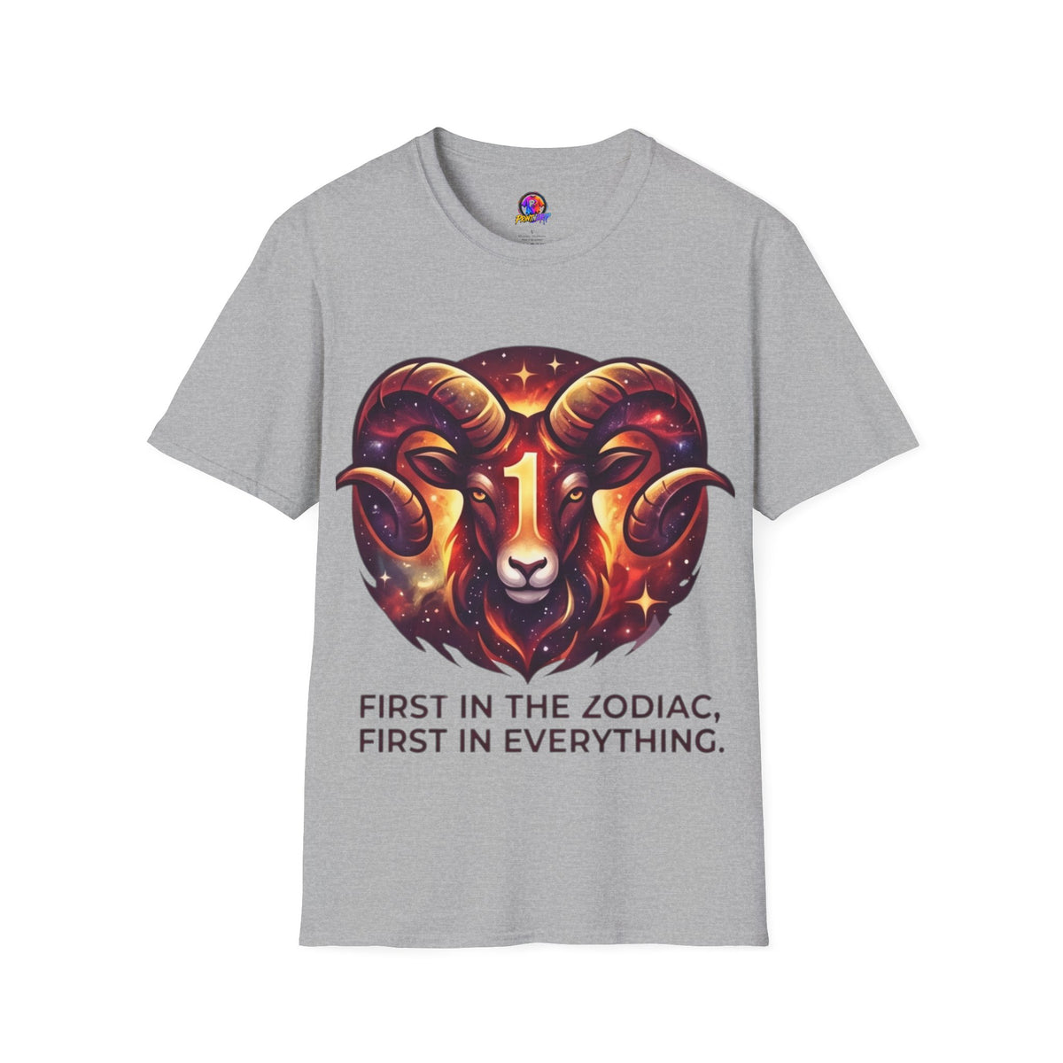 Aries Zodiac Ram Graphic T-Shirt — 'First in the Zodiac' Astrology Tee