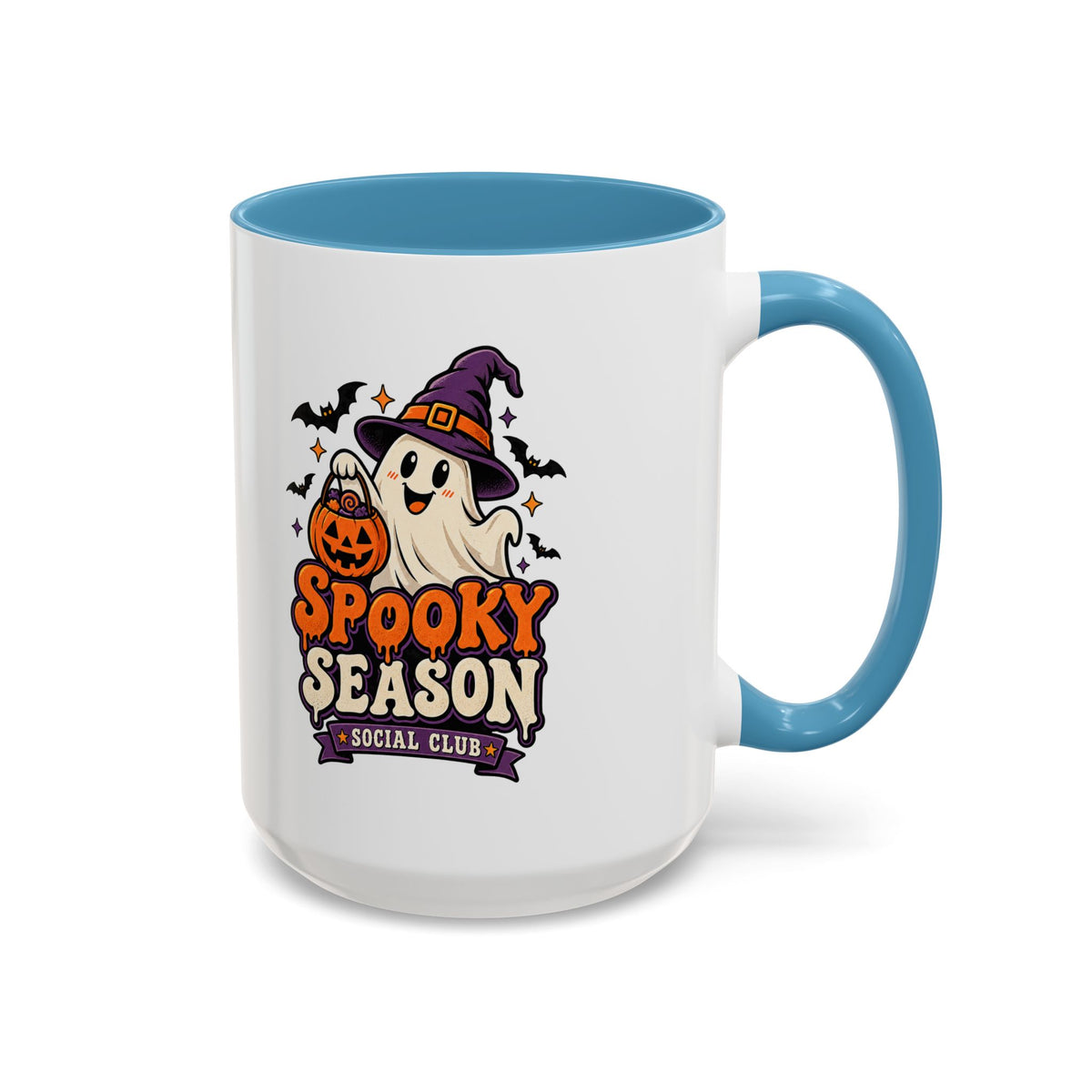 Spooky Season Coffee Mug — Cute Ghost Halloween Accent Mug (11/15oz)
