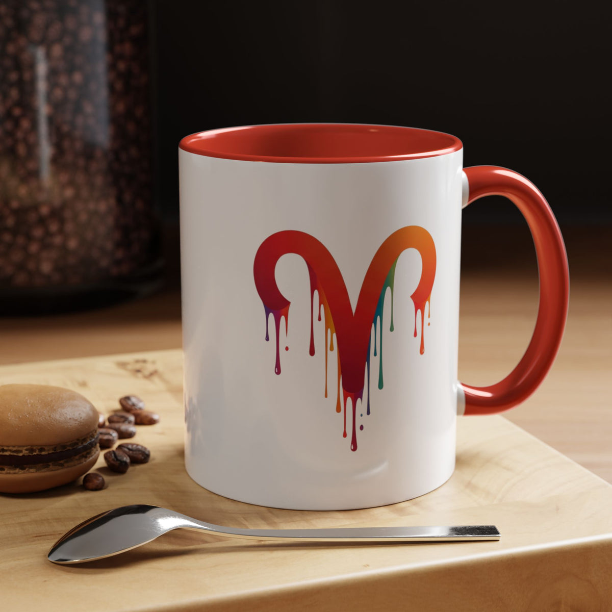 Aries Zodiac Rainbow Drip Aries Coffee Mug — Zodiac Astrology Accent Mug