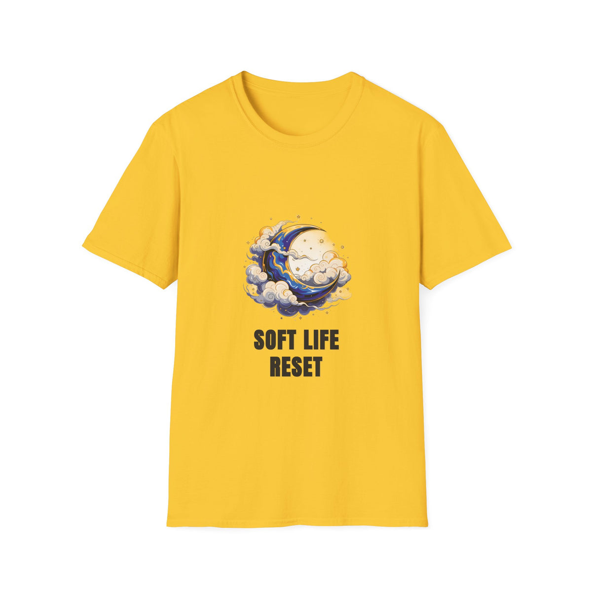 Soft Life Reset T-Shirt — Crescent Moon Cloud Graphic Tee - Trending Now - August 2026