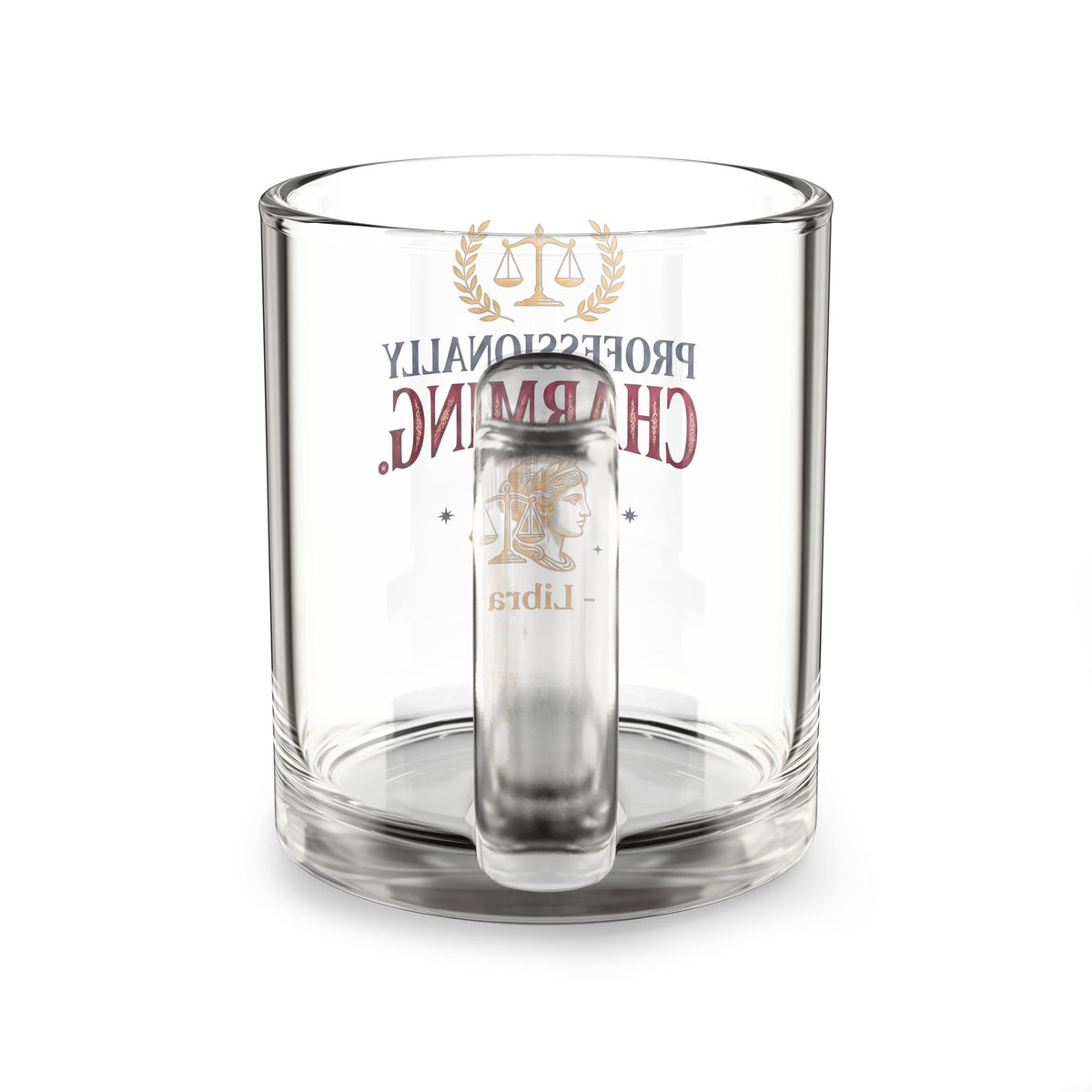 Libra 'Professionally Charming' 10oz Glass Mug — Zodiac Coffee Cup