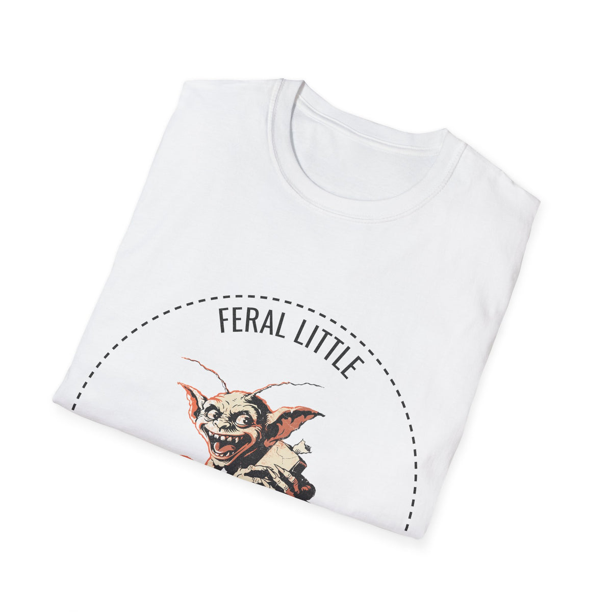 "Feral Little Treat Energy" Gremlin Graphic Tee - Funny Ironic Goblin Meme White T-Shirt - Trending Now - September 2026
