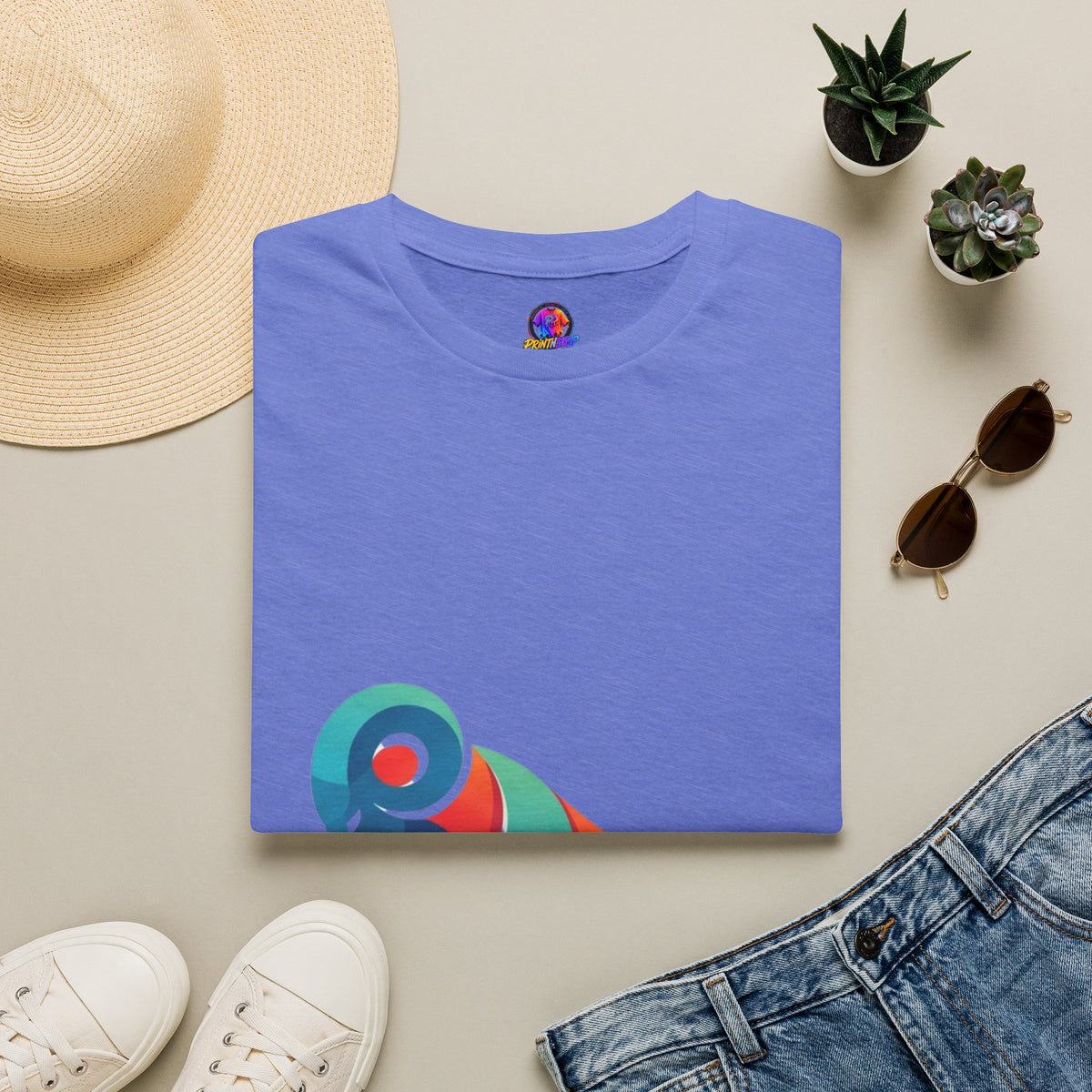 Aries Zodiac  Colorful Ram T-Shirt — Abstract Multicolor Aries Graphic Tee