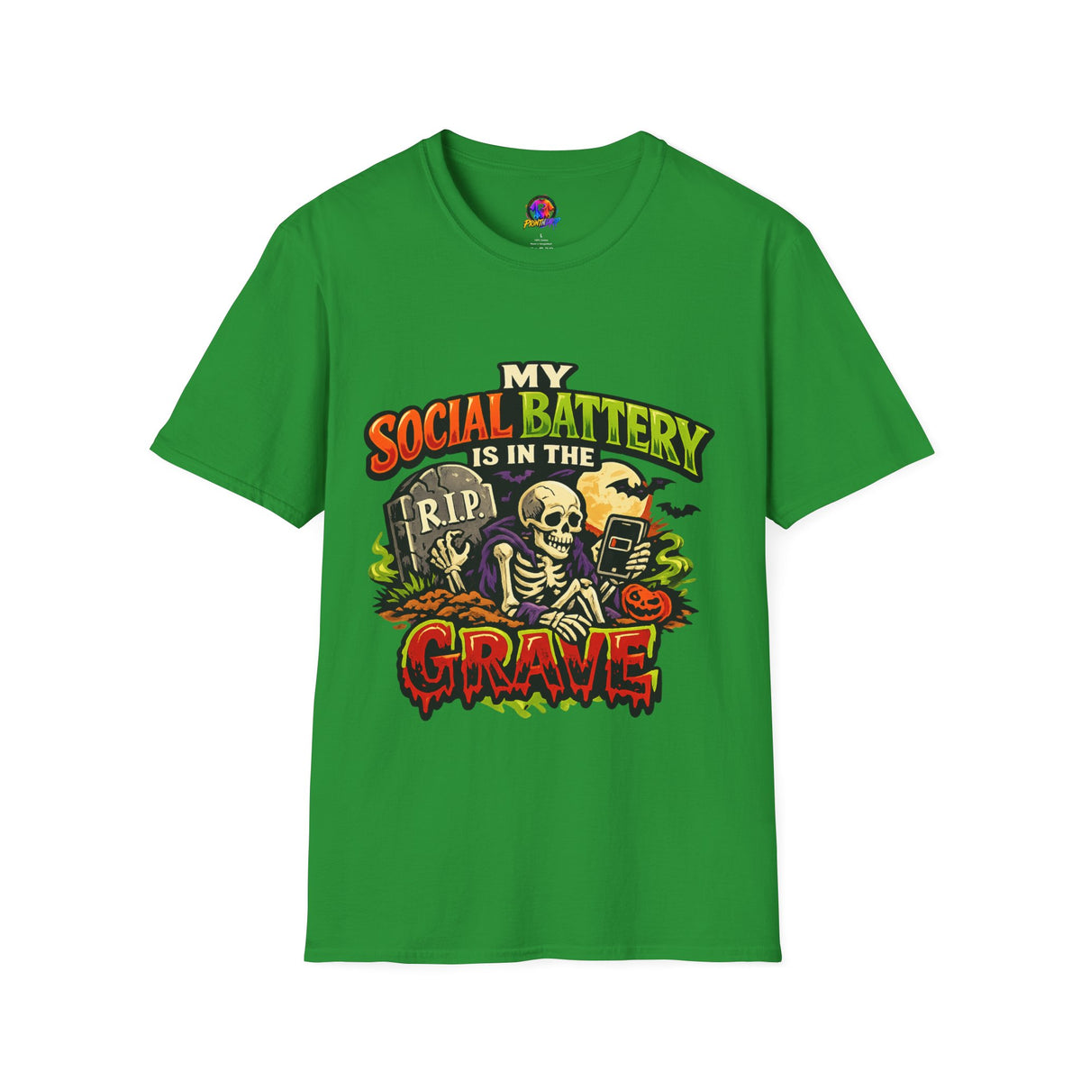Halloween My Social Battery Unisex Softstyle T-Shirt
