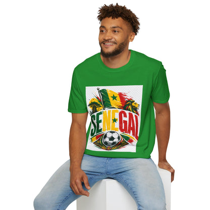 Senegal Flag Soccer T-Shirt — Lion & Football Pride Tee