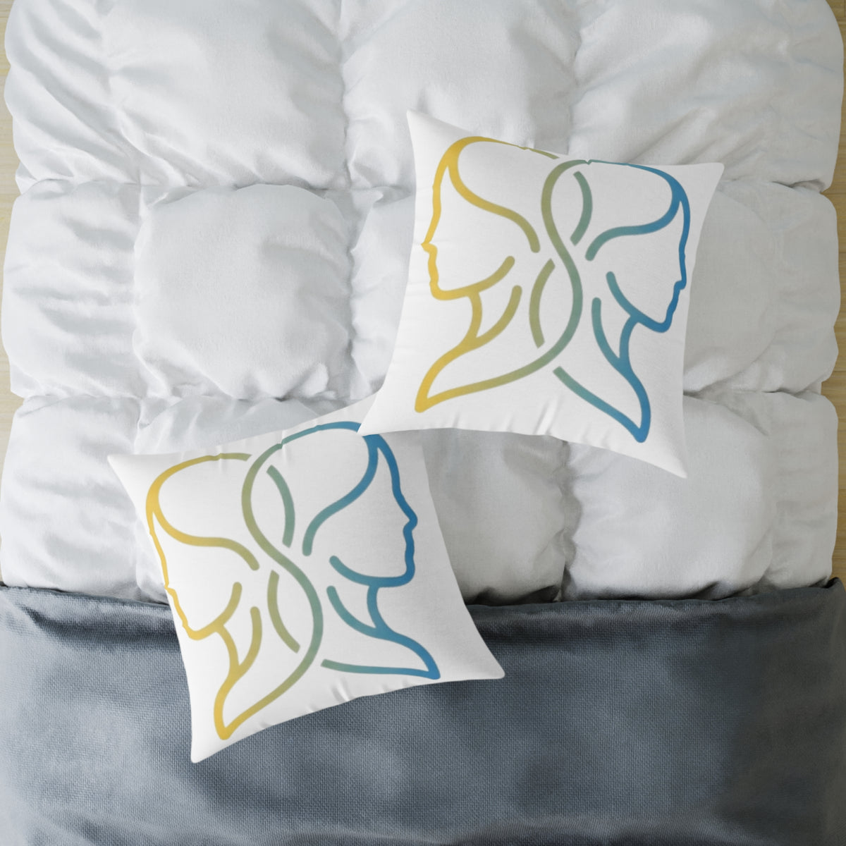 Gemini Zodiac Square Poly Canvas Pillow Double Face Astrological Zodiac Pillow