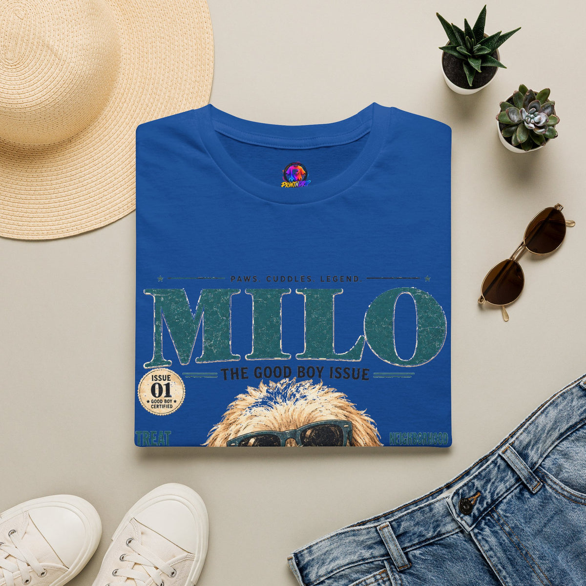 Milo 'The Good Boy Issue' T-Shirt — Cute Dog Magazine Cover Tee